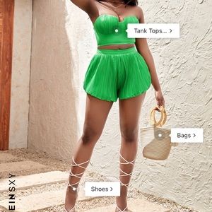 Shein sxy plisse shorts and top